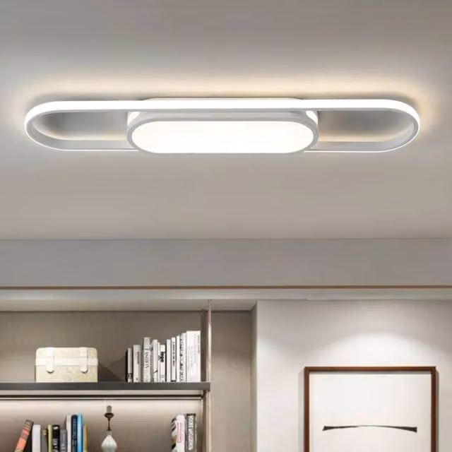 Garwarm Single LED Flush Mount Ceiling Light in White, 70 cm