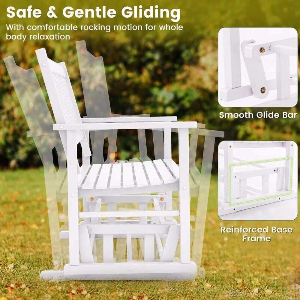 Kelvenix 2-Seater Outdoor Glider Bench in White – 3