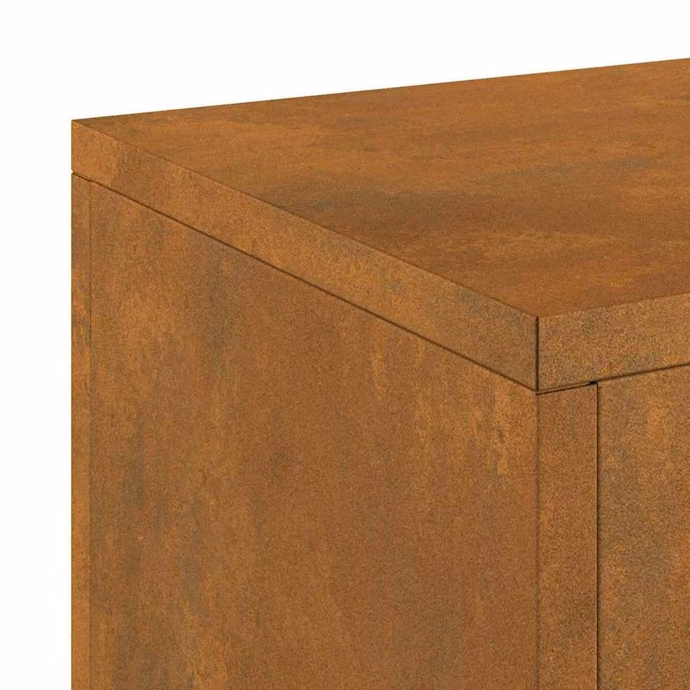 Berkfield Home Outdoor Pillar Planter Tub Set in Brown Weathering Steel, 2 pcs, W/D/H: 24 x 24 x 55 cm – 5