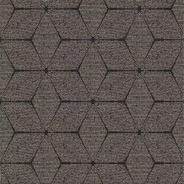 A.S. Création Geometric Floral Diamonds Art Deco Non-Woven Wallpaper in Black and Gold