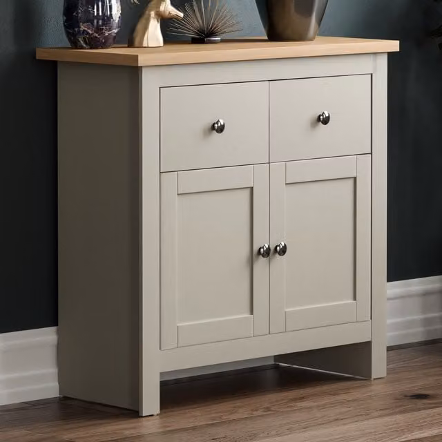 Vida Designs Arlington Modern 2 Door 2 Drawer Sideboard in Matt Grey