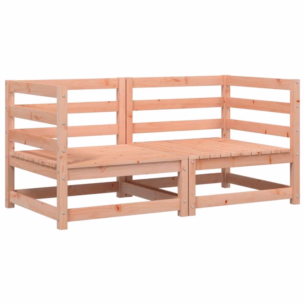 Berkfield Home Garden Corner Sofa Set, 2 Pieces, Brown Solid Douglas Wood, W/D/H: 70 x 70 x 67 cm – 2