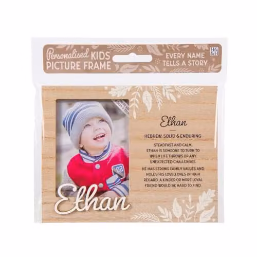 History & Heraldry Pre-personalised Ethan Child's Picture Frame, Brown, W/H: 11 x 8.5 cm – 1