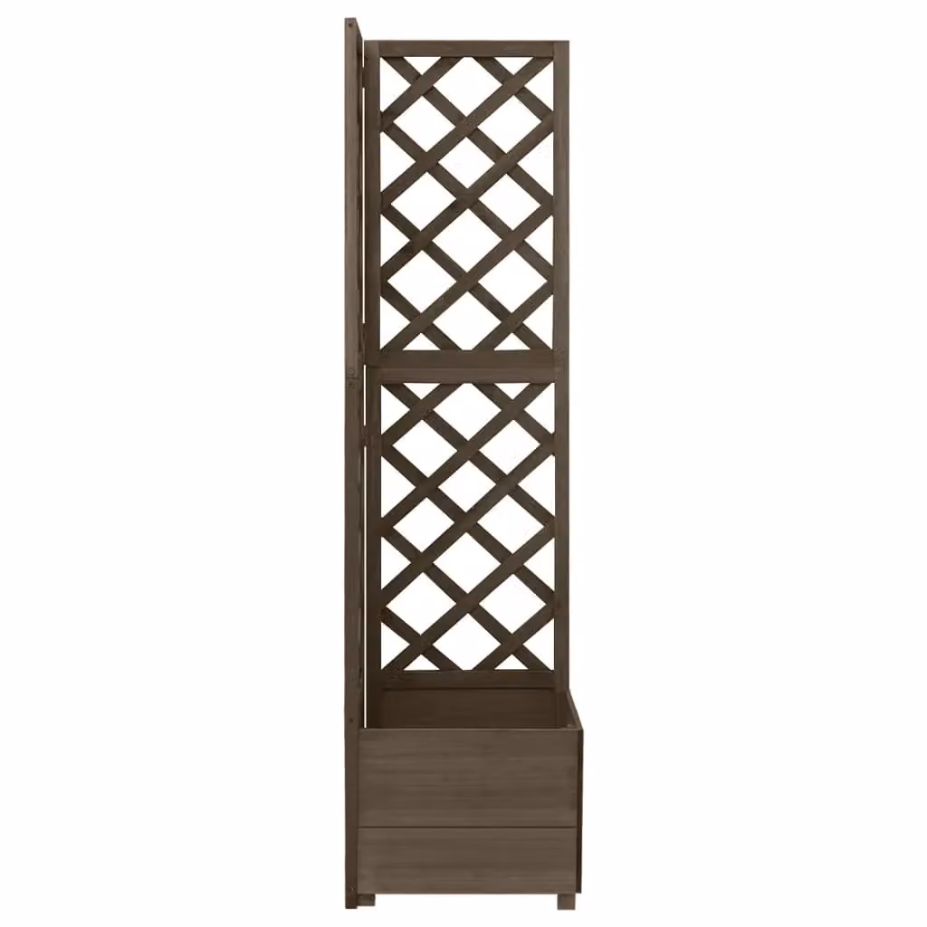 Berkfield Home Grey Corner Trellis Planter in Solid Wood, W/D/H: 40 x 40 x 150 cm – 2