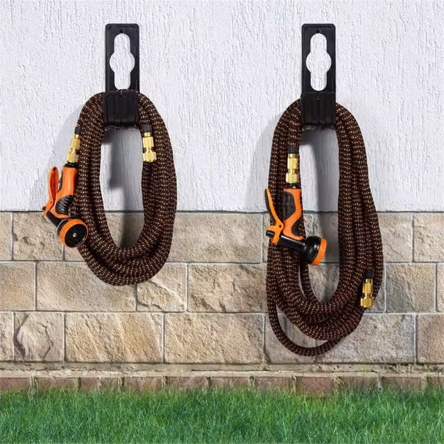 Nordara Brown Expandable Garden Hose with 10-Pattern Spray Nozzle and Brass Fittings