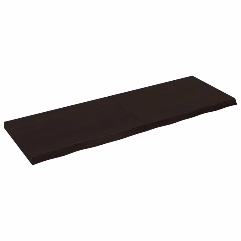 Berkfield Home Bathroom Countertop, Live Edge Treated Solid Wood, Dark Brown and Grey, W: 180 cm, D: 60 cm, H: 2-6 cm
