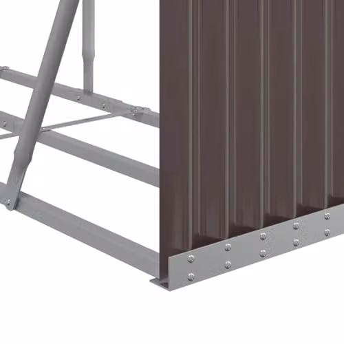 vidaXL Brown Galvanised Steel Log Holder W: 300 cm, D: 45 cm, H: 100 cm – 3