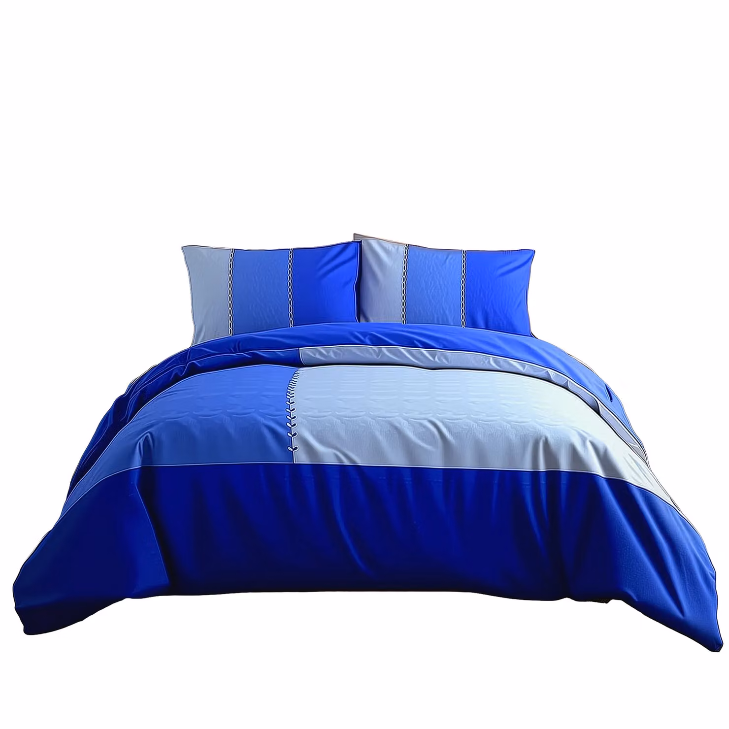 Snug City Blue Patchwork Modern Design Duvet Cover and Pillowcase Set, Double, 140 x 200 cm – 2