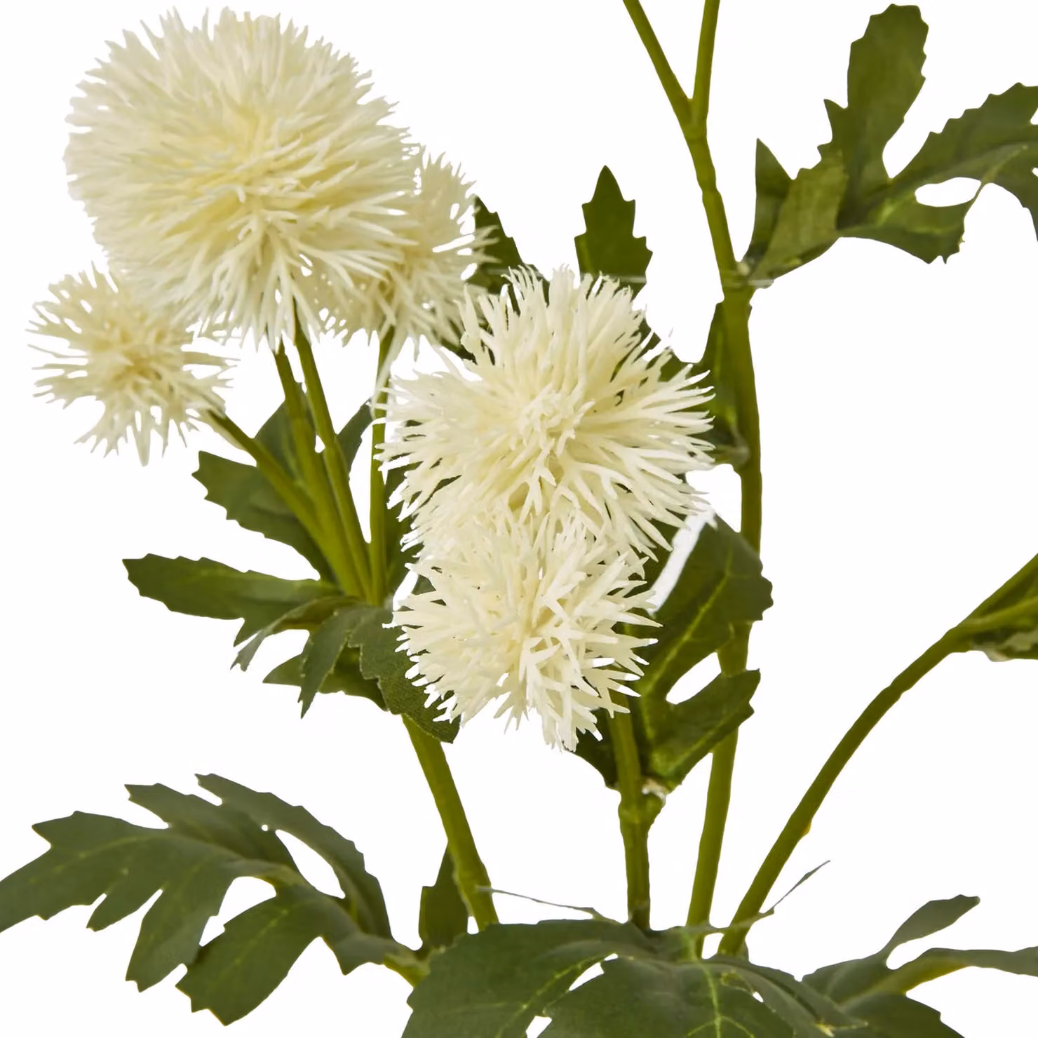 Hill Interiors Globe Thistle Spray Artificial Flower in Beige and White – 2