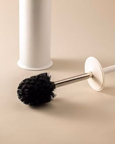 COSMIC Matt White Freestanding Toilet Brush, H 40 x W 10.5 x D 10.5 cm – 2