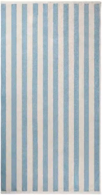 Vinga Lagoa GRS Striped Cotton Beach Towel in Blue, W/D/H: 160 x 80 x 1 cm