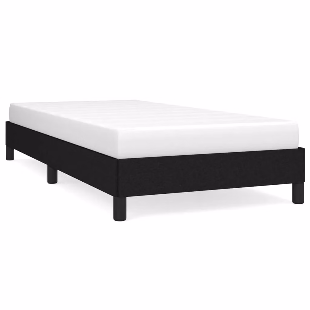 Berkfield Home Upholstered Single Bed Frame, Black Fabric, W/D/H: 90 x 190 cm – 2