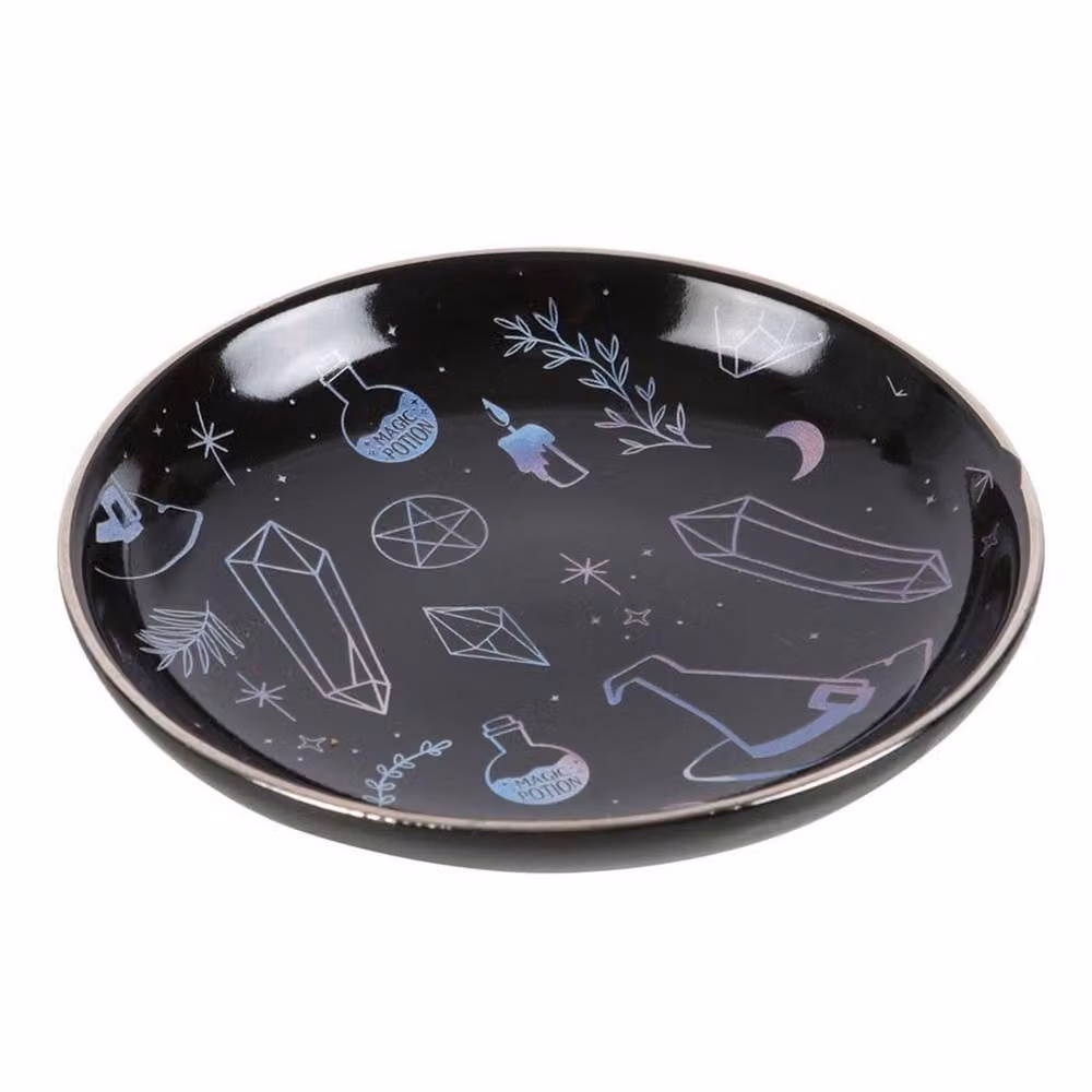 Something Different Crystal Witch Print Trinket Dish in Black – 2