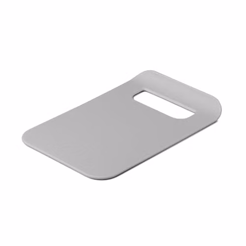 Zeal Straight to Pan Slim Rectangular Plastic Chopping Board with Handle, Grey, W: 21.5 cm, D: 14.5 cm, H: 2 cm – 1