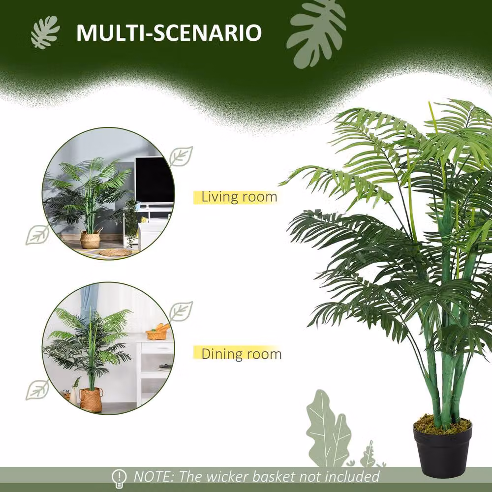 STILVORA Artificial Green Palm Plant, Height: 125 cm – 4