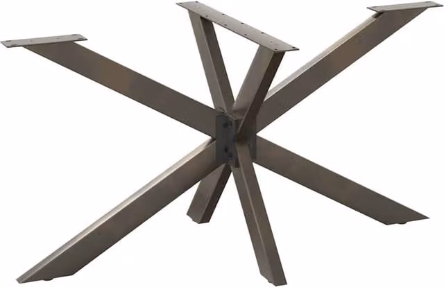 Berkfield Home Spider Shape Dining Table Legs in Black Matt Steel, W: 150 cm, D: 78 cm, H: 72-73 cm – 1