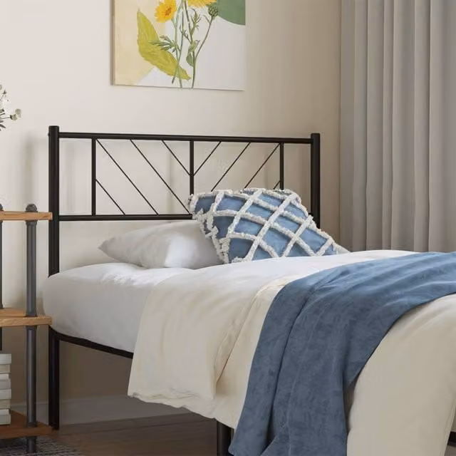 Berkfield Home Classic Metal Headboard in Black, Width: 100 cm