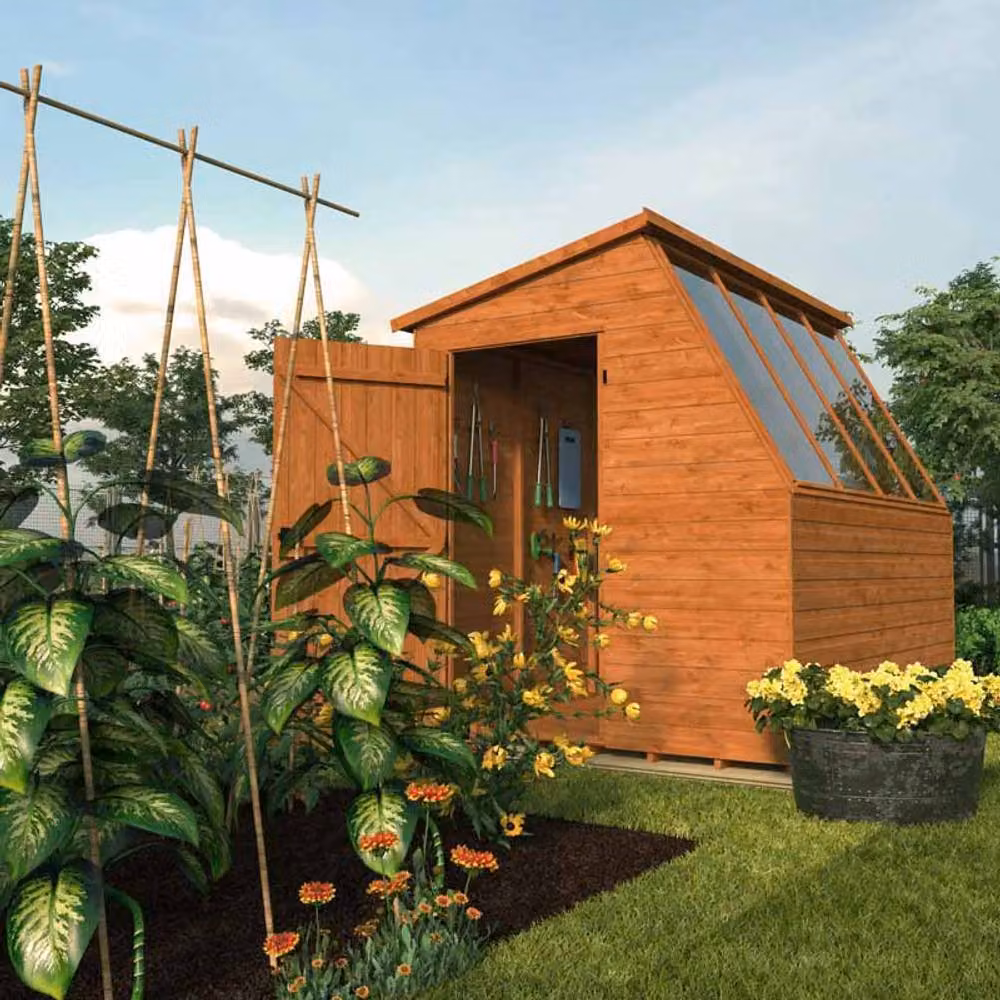 Buttercup Farm 8x6 Jewel Potting Shed in Burnt Orange, W: 175 cm, D: 235 cm, H: 217 cm – 2