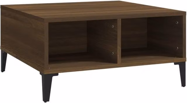 Berkfield Home Modern Square Coffee Table in Brown Oak, W/D/H: 60 x 60 x 30 cm