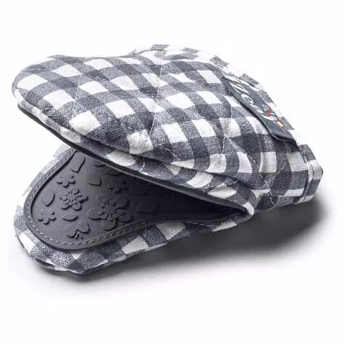 Zeal Gingham Mini Silicone Oven Mitt in Dark Grey, W/D/H: 17.5 x 13.5 x 2.5 cm – 4