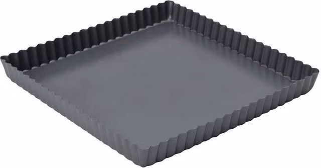 Dexam Non-Stick Square Quiche and Tart Tin, Dark Grey, Diameter: 23 cm
