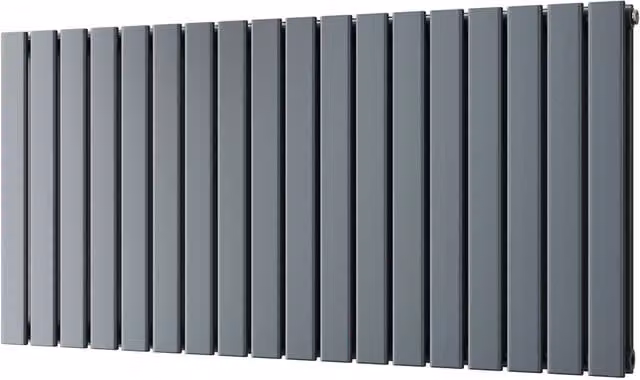 Typhoon Anthracite Flat Tube Horizontal Designer Radiator in Grey, W: 122.4 cm, H: 60 cm – 1