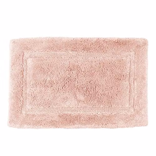 Allure Bath Fashions Bamboo Cotton Non-Slip Bath Mat, Pink, W: 80 cm, D: 50 cm