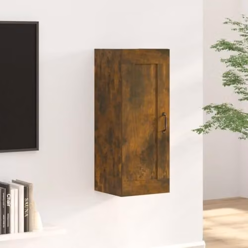 vidaXL Hanging Cabinet in Smoked Oak, W/D/H: 35 x 34 x 90 cm – 2