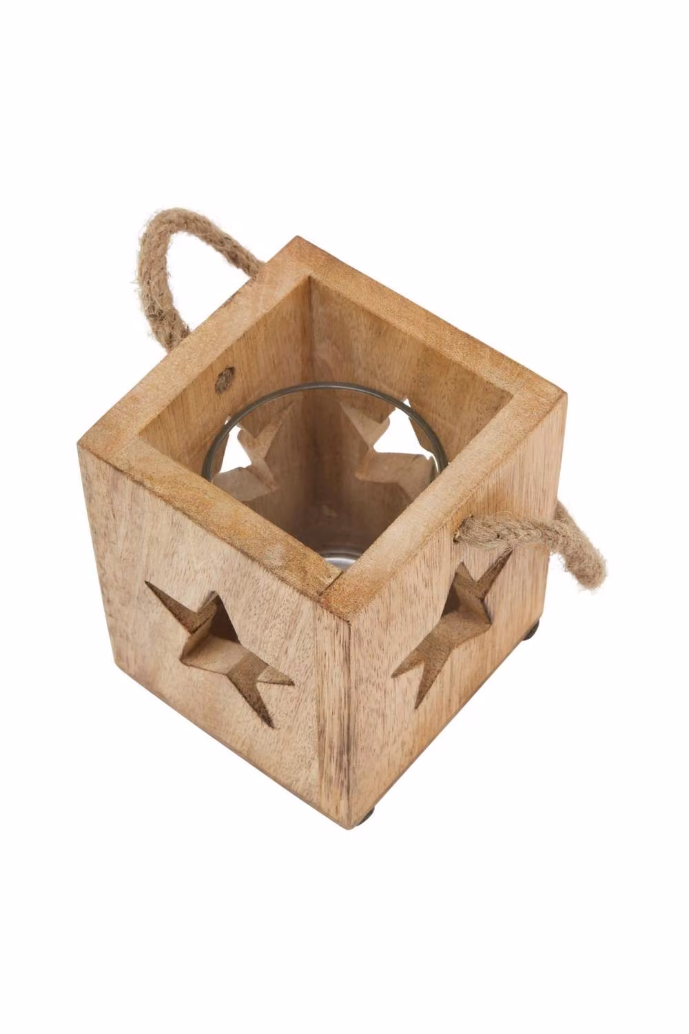 KDMD Natural Wooden Star Tealight Candle Holder in Brown – 2
