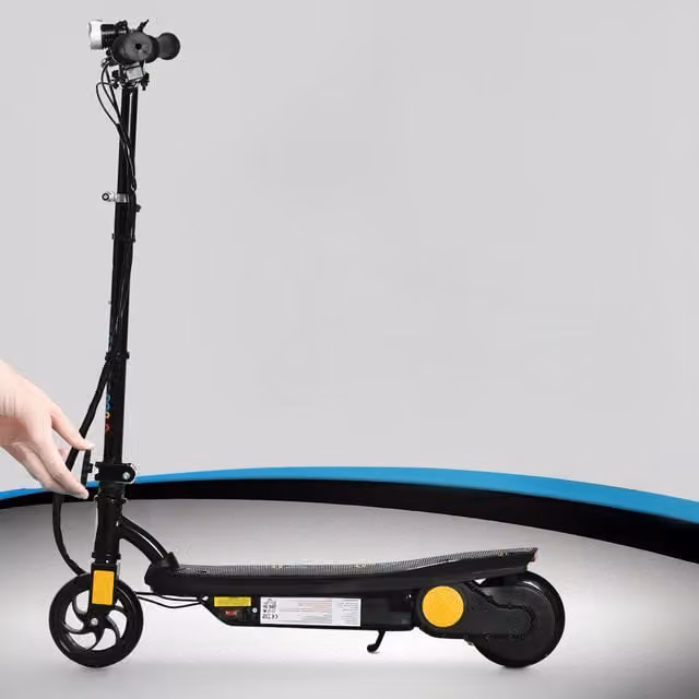 HOMCOM Folding Electric Scooter with LED Headlight and Rechargeable Battery in Black
