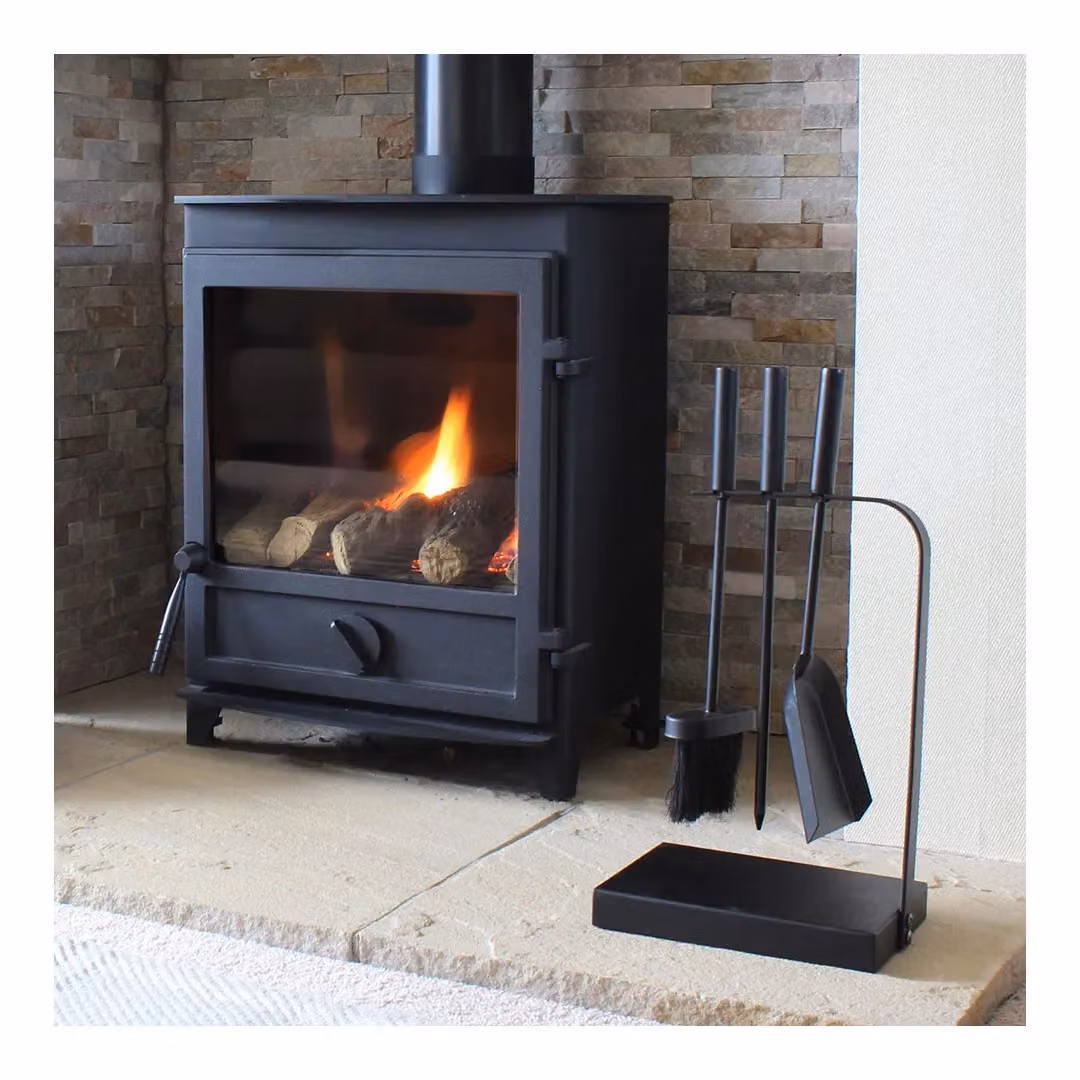JVL Belmont 3 Piece Contemporary Fireside Companion Tool Set with Stand, Black – 4
