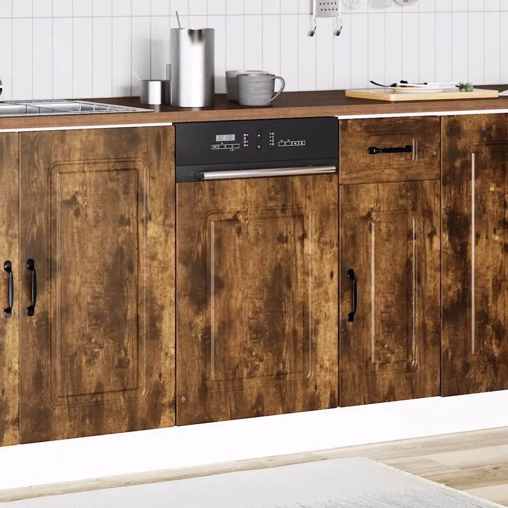 Berkfield Home Kalmar Dishwasher Panel in Smoked Oak Brown, W/D/H: 45 x 1.5 x 67 cm – 3