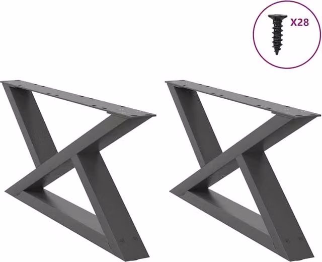Berkfield Home Steel Coffee Table Legs, 2 Pieces, Anthracite, Height: 70 cm – 1