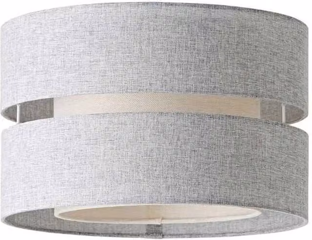 SPETLEK Modern Grey Fabric Cylinder Lampshade