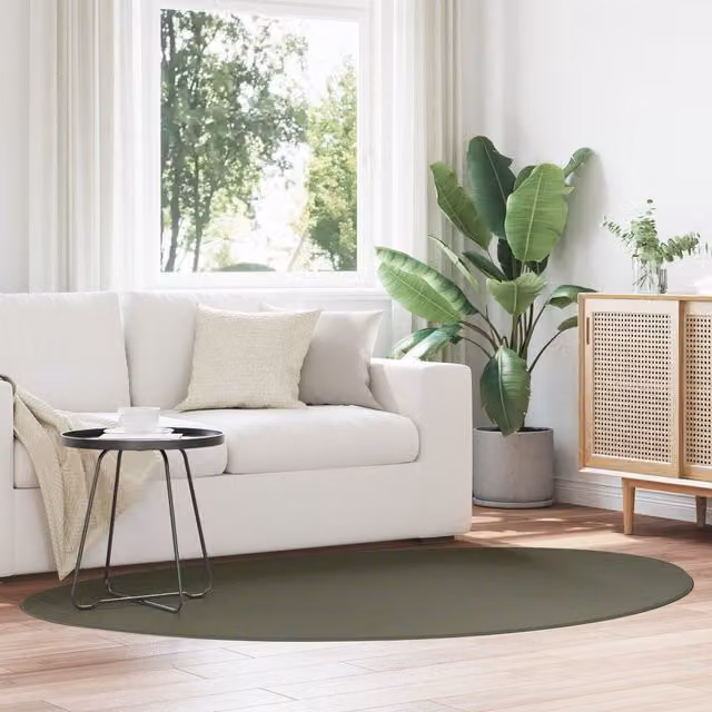 Berkfield Home HUARTE Short Pile Washable Rug, Forest Green, W: 140 cm x D: 200 cm