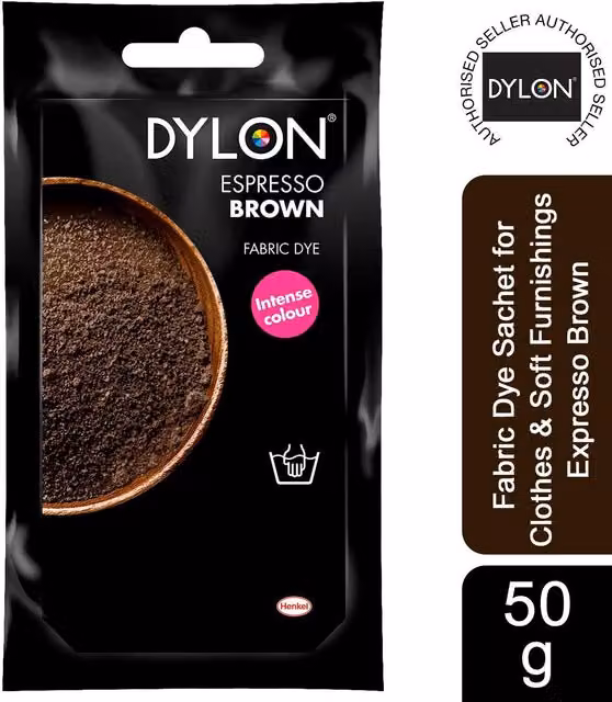 DYLON Hand Fabric Dye Sachet Espresso Brown, 50 g