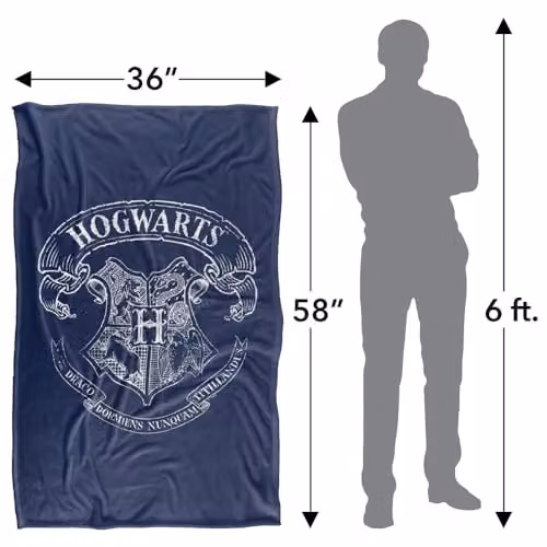 LOGOVISION Harry Potter Hogwarts School Crest Super Soft Fleece Throw Blanket, Multicolour, W: 91.44 cm x L: 147 cm – 4