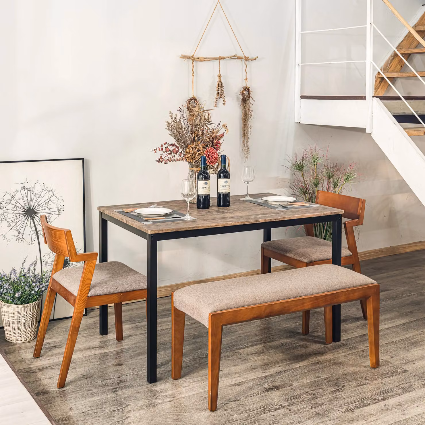 Nordlys Rectangular Industrial Modern Dining Table in Grey – 2