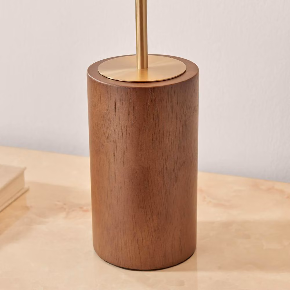 FurnitureboxUK Theo Table Lamp in White, Wood and Gold/Brass – 3