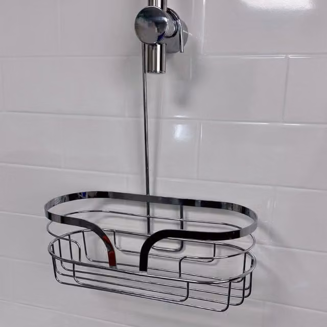 Showerdrape Dante Mini Hanging Metal Shower Caddy in Silver