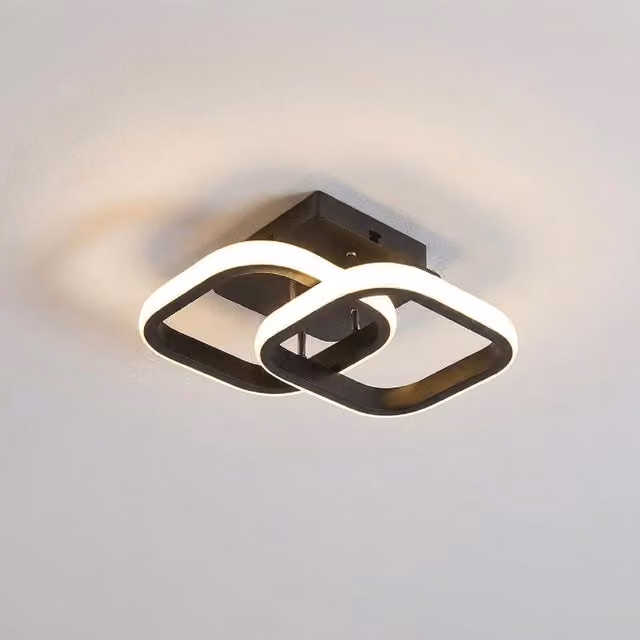 Modern LED Ring Pendant Light Chandelier in Black