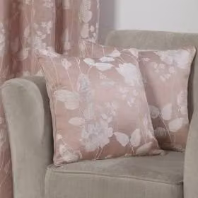 New Edge Blinds Meadow Floral Square Cushion Cover in Pink, W/D/H: 43 x 43 x 43 cm