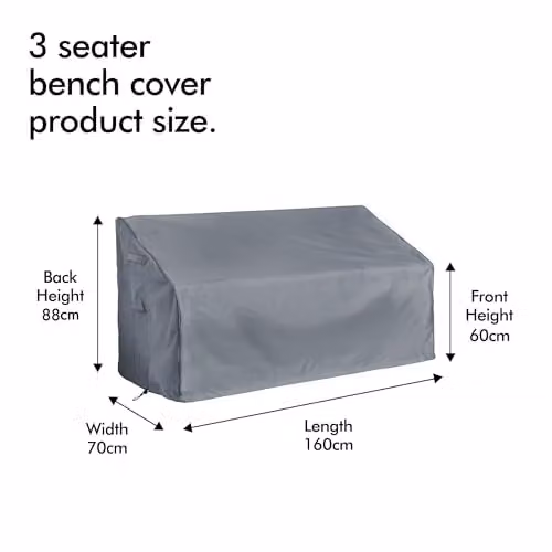 VonHaus Grey Waterproof Garden Bench Cover, H88 x W160 x D70 cm – 5