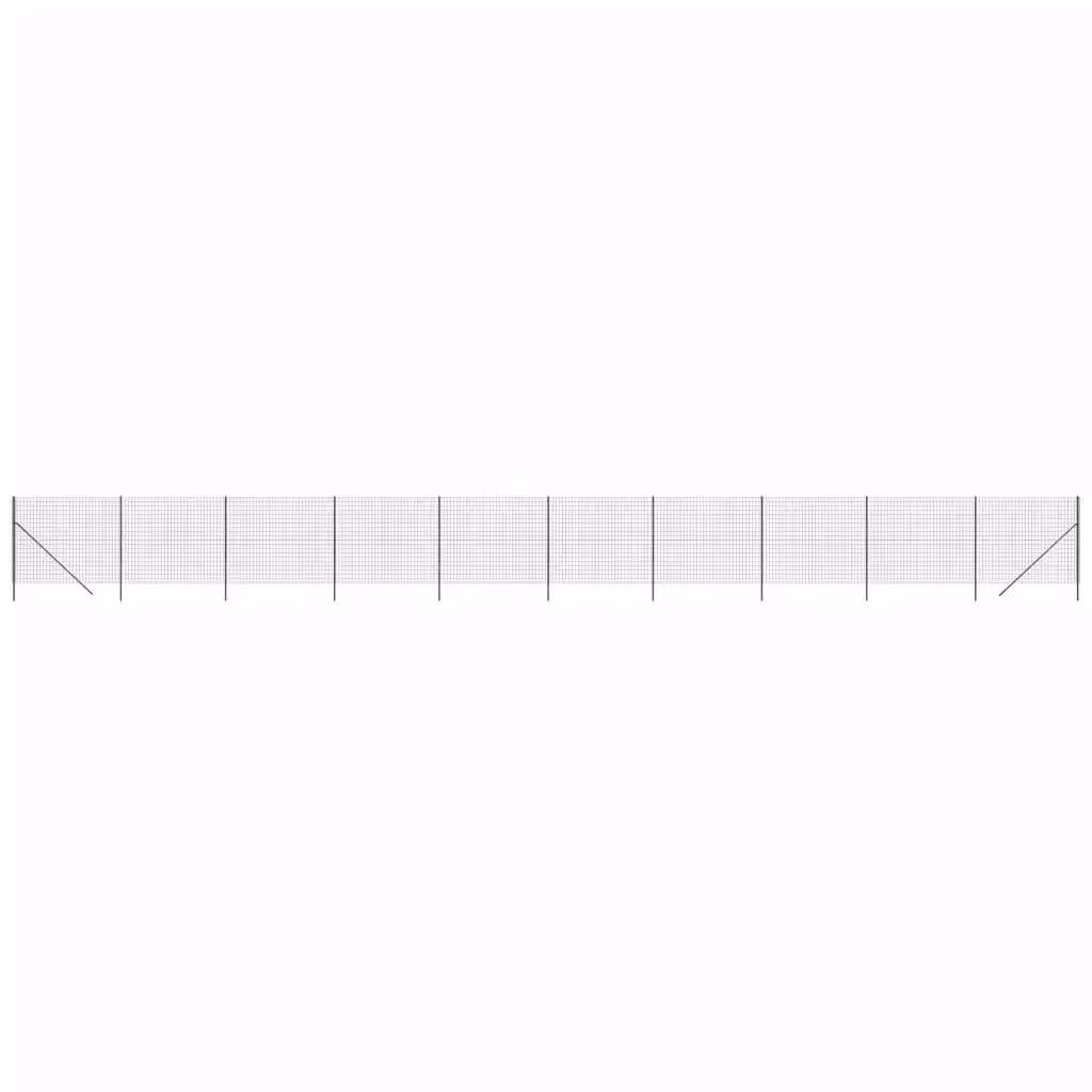 Berkfield Home Anthracite and Black PVC Coated Galvanised Steel Wire Mesh Fence, W: 25 m, H: 1.4 m – 2