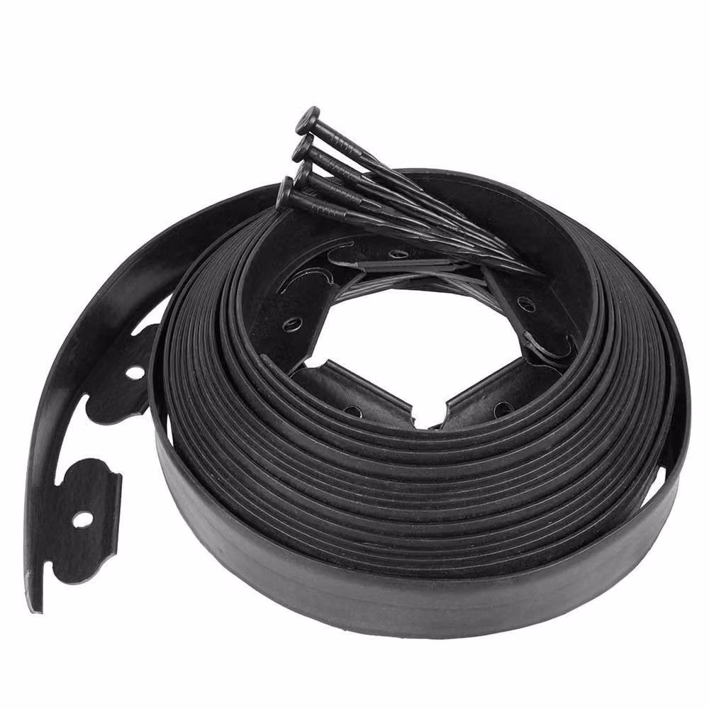 NESTLUNE Flexible Garden Border Grass Lawn Path in Black, W/D/H: 100 x 15 cm – 2