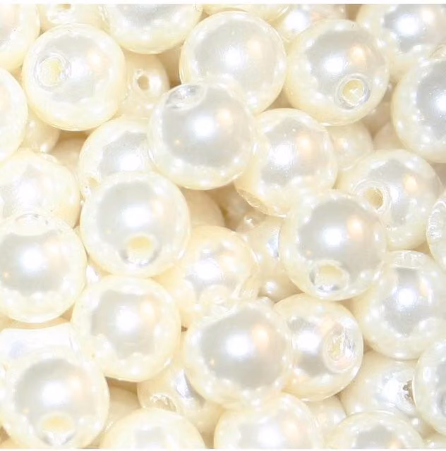 KDMD 8mm White Round Plastic Pearl Beads for Hanging Ornaments and Pendants