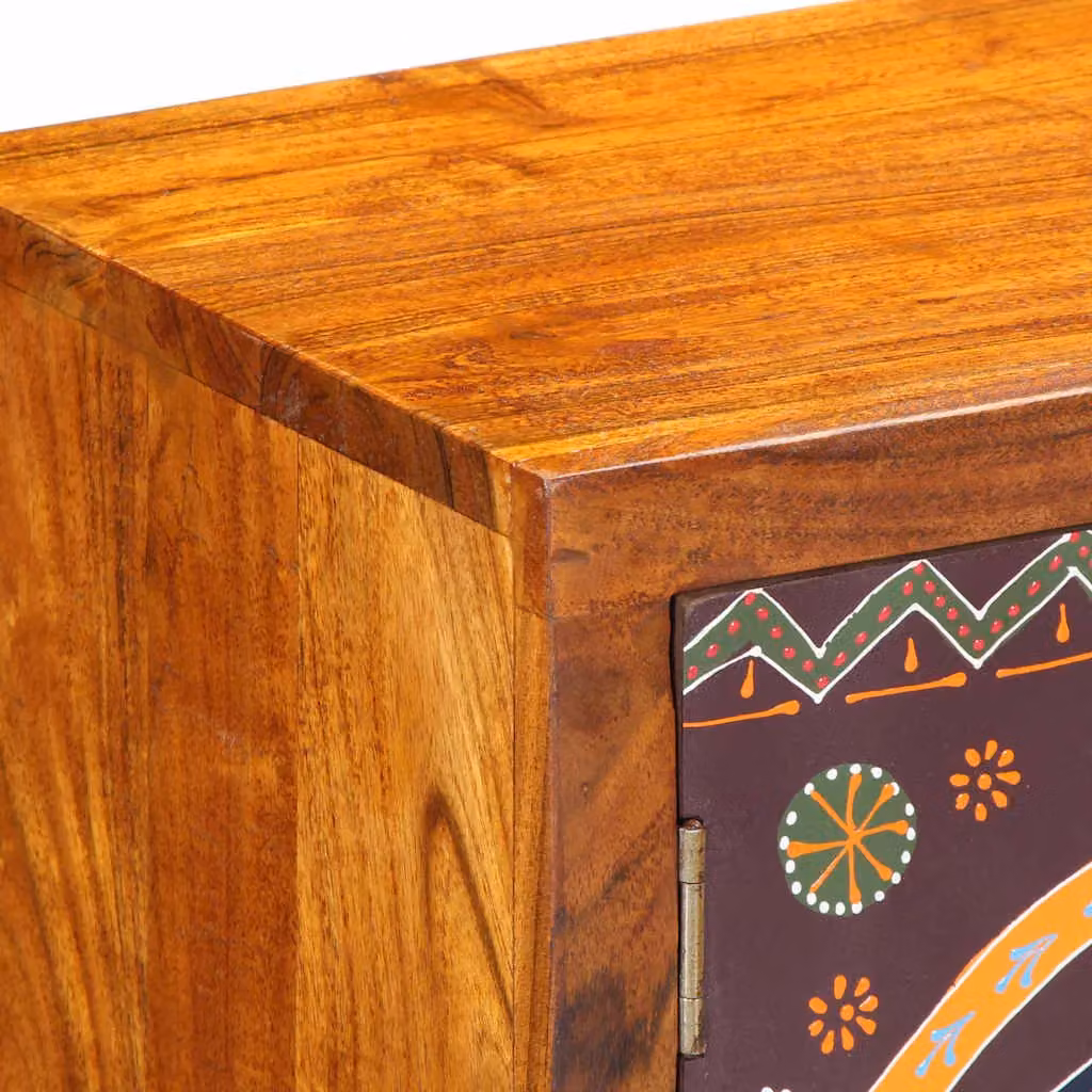 Berkfield Home Multicolour Solid Acacia Wood TV Cabinet W/D/H: 90 x 30 x 45 cm – 3