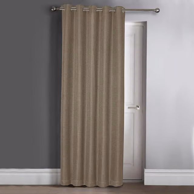 Velosso Waffle Ring Top Door Curtain in Beige, Width: 117 cm, Drop: 214 cm – 1