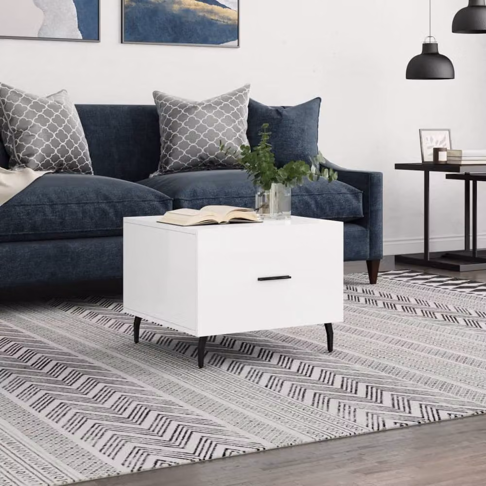 Berkfield Home Modern Square Coffee Table in High Gloss White, W/D/H: 50 x 50 x 40 cm – 2