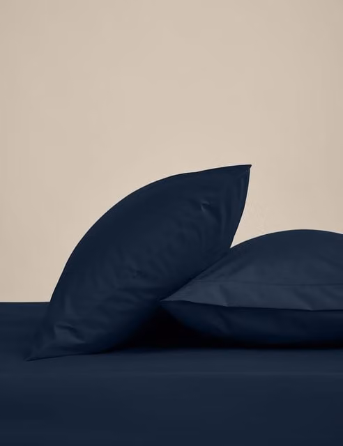M&S 2 Pack Egyptian Cotton Pillowcases in Navy Blue